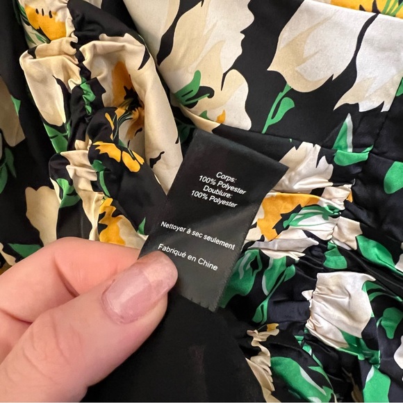 ASTR Black and Yellow Floral Ruched Mini Dress (NWT) - Picture 9 of 11